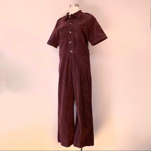 NWT Saint Geraldine Corduroy Jumpsuit in Dark Purple